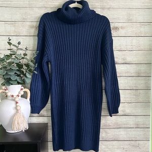 Navy blue sweater dress
